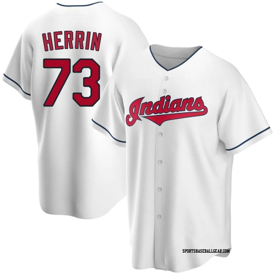 Tim Herrin Men's Cleveland Guardians White Replica Home Jersey