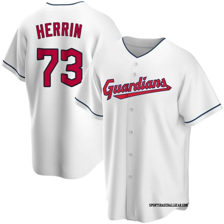 Tim Herrin Men's Cleveland Guardians White Replica Home Jersey