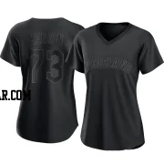 Tim Herrin Women's Cleveland Guardians Black Replica Pitch Fashion Jersey