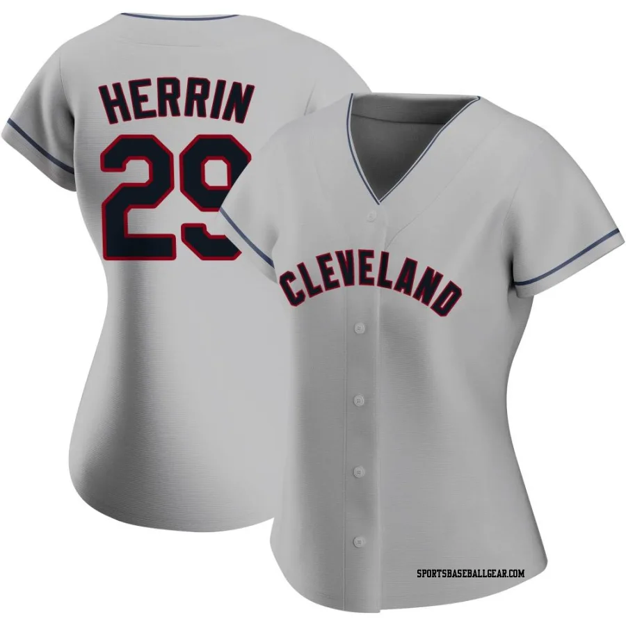 Tim Herrin Women's Cleveland Guardians Gray Authentic Road Jersey