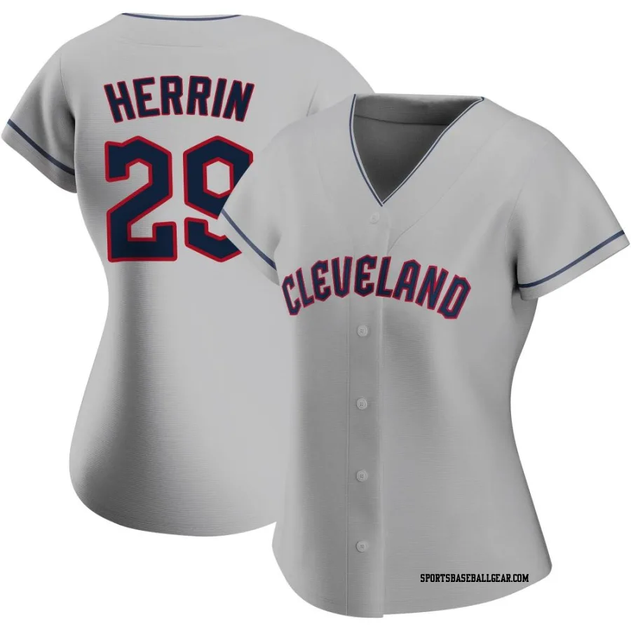 Tim Herrin Women's Cleveland Guardians Gray Authentic Road Jersey