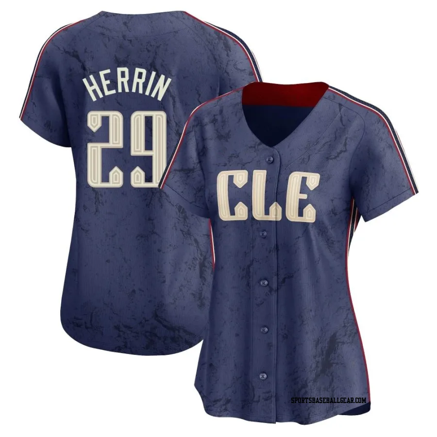 Tim Herrin Women's Cleveland Guardians Navy Limited 2024 City Connect Jersey