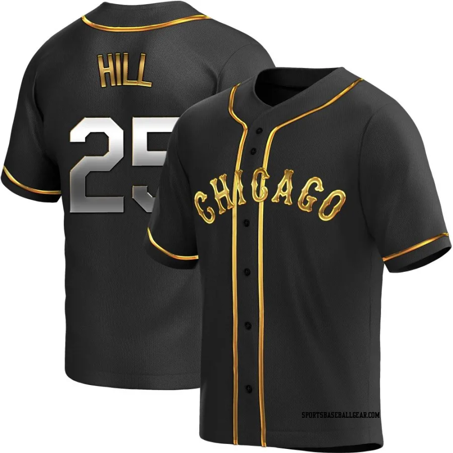 Tim Hill Men's Chicago White Sox Black Golden Replica Alternate Jersey