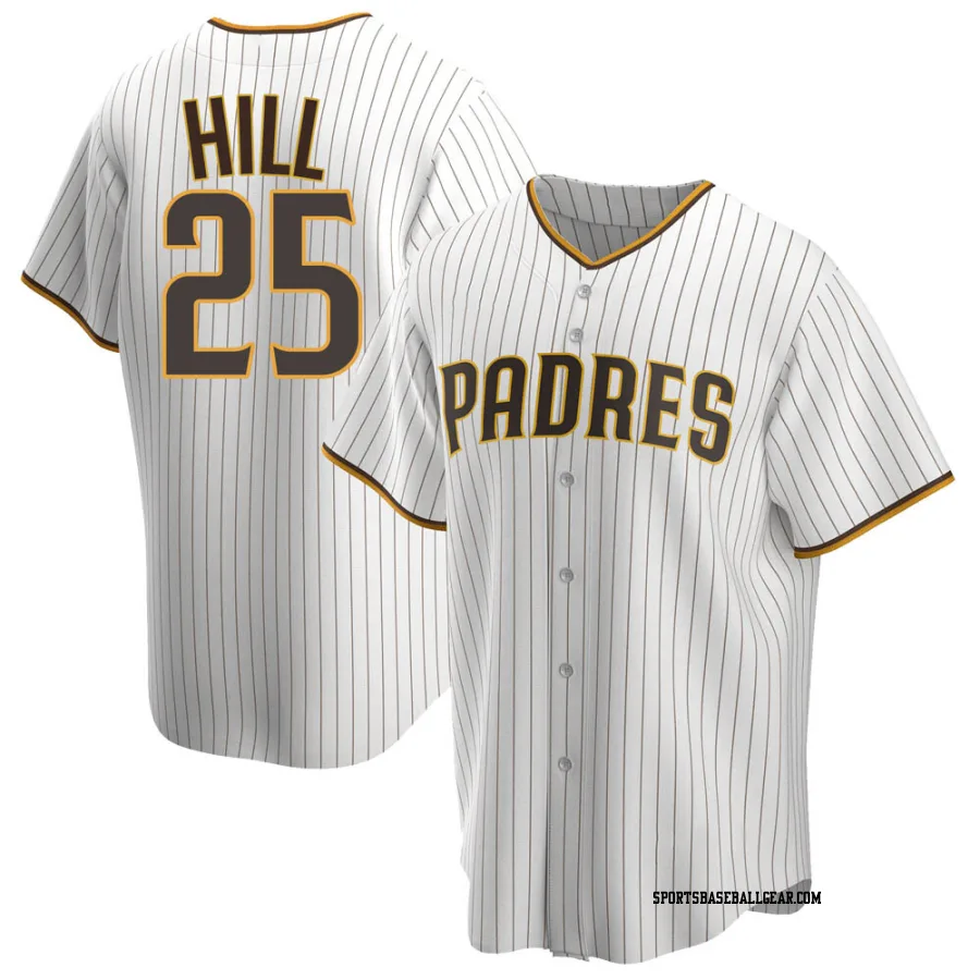 Tim Hill Men's San Diego Padres White/Brown Replica Home Jersey