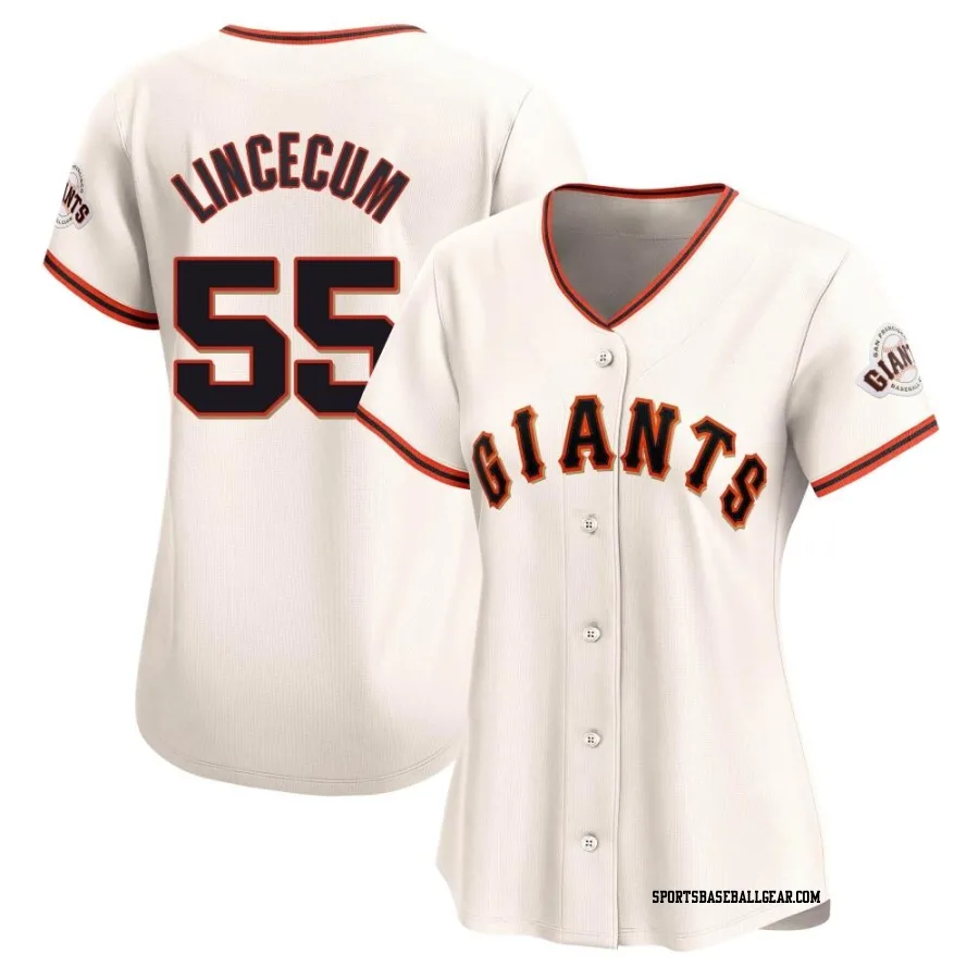 Tim Lincecum Women's San Francisco Giants Cream Limited Home Jersey