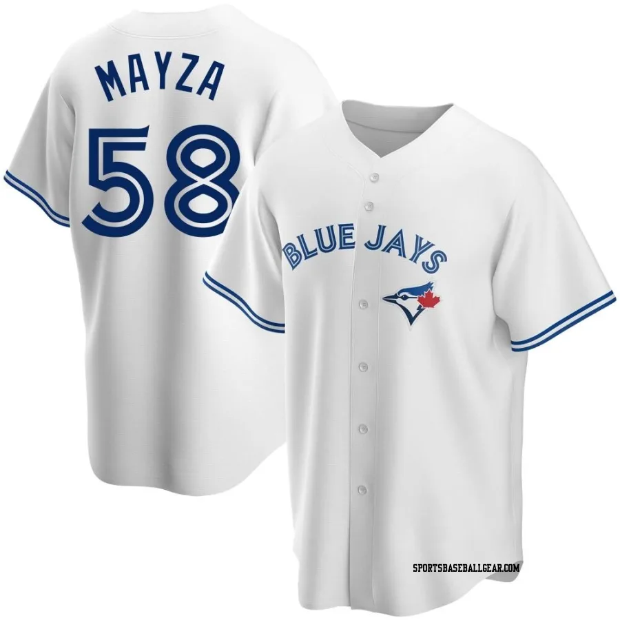 Tim Mayza Men's Toronto Blue Jays White Replica Home Jersey