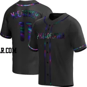 Tim McCarver Men's Philadelphia Phillies Black Holographic Replica Alternate Jersey