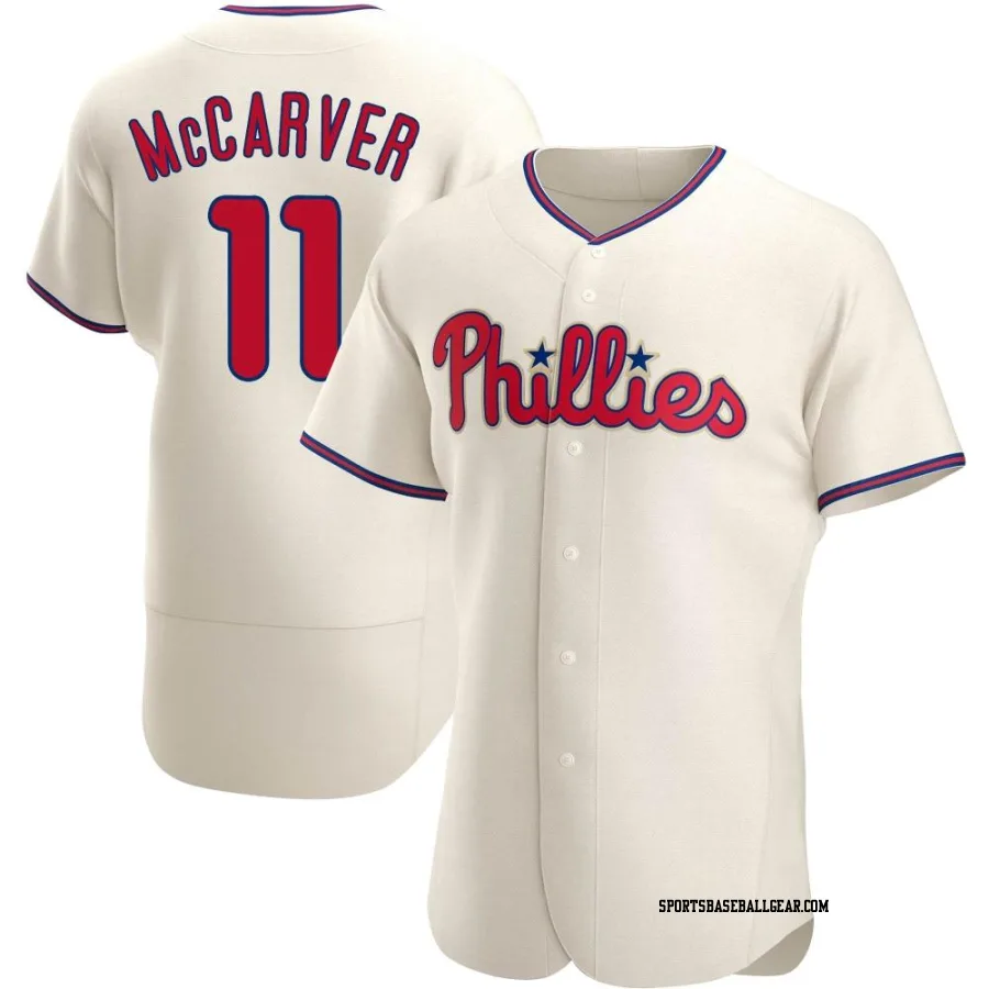 Tim McCarver Men's Philadelphia Phillies Cream Authentic Alternate Jersey