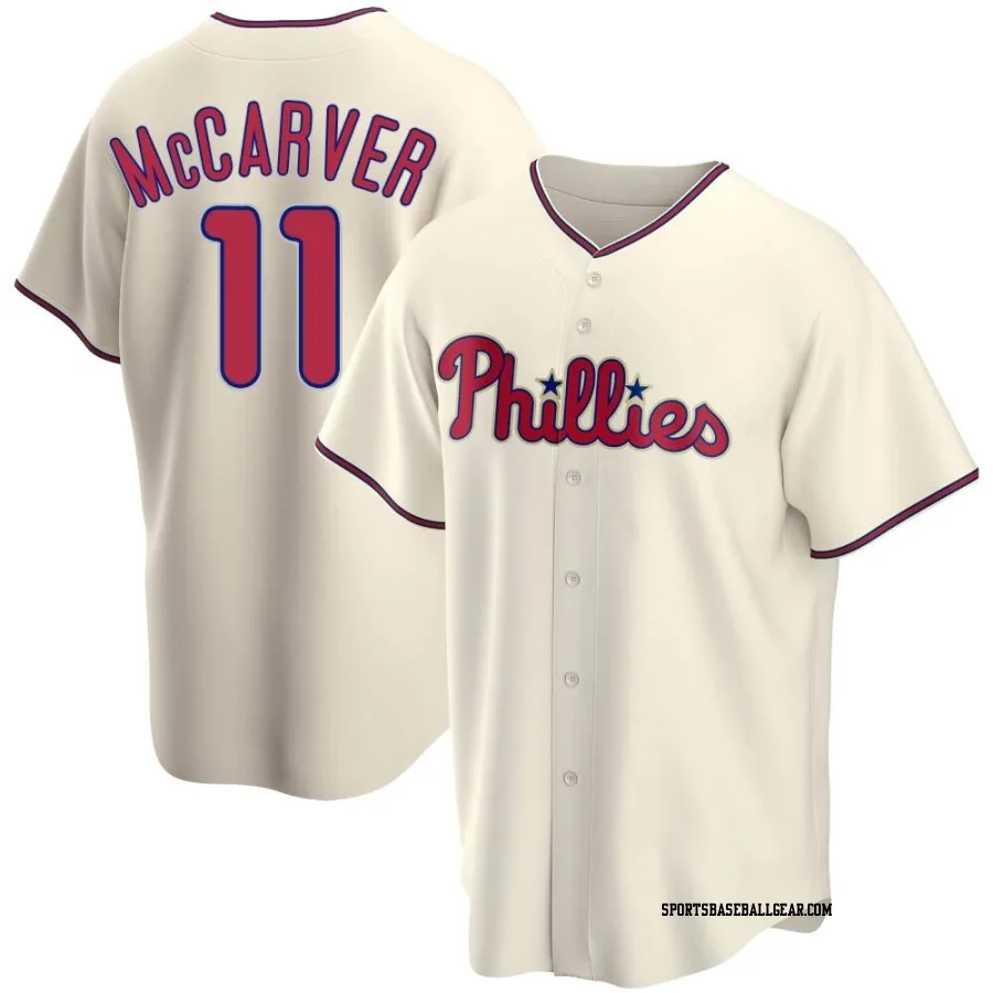 Tim McCarver Youth Philadelphia Phillies Cream Replica Alternate Jersey