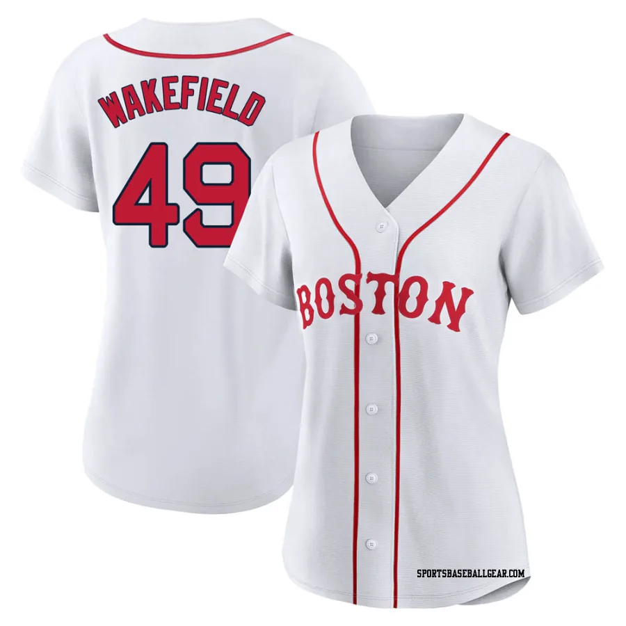 Tim Wakefield Women's Boston Red Sox White Authentic 2021 Patriots' Day Jersey