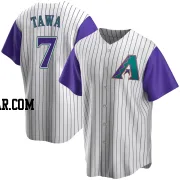 Timothy Tawa Men's Arizona Diamondbacks Cream/Purple Replica Alternate Cooperstown Collection Jersey