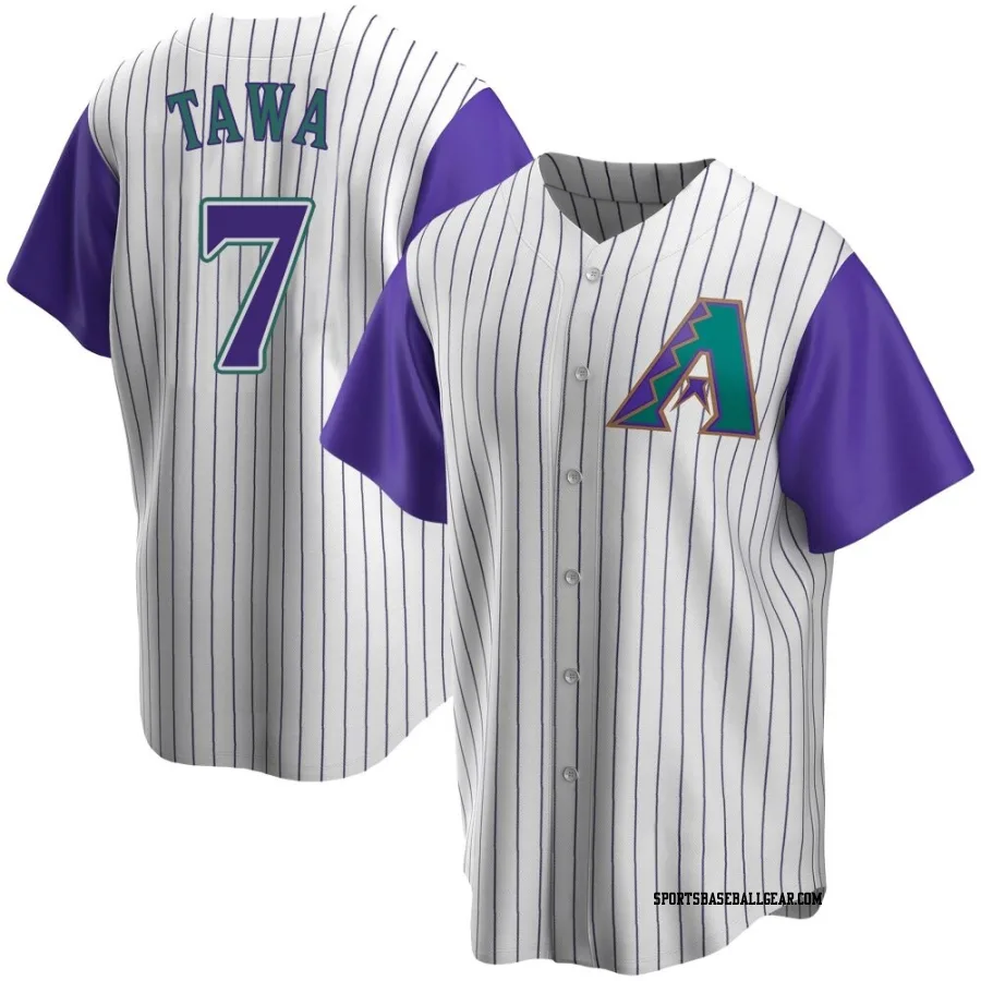 Timothy Tawa Men's Arizona Diamondbacks Cream/Purple Replica Alternate Cooperstown Collection Jersey