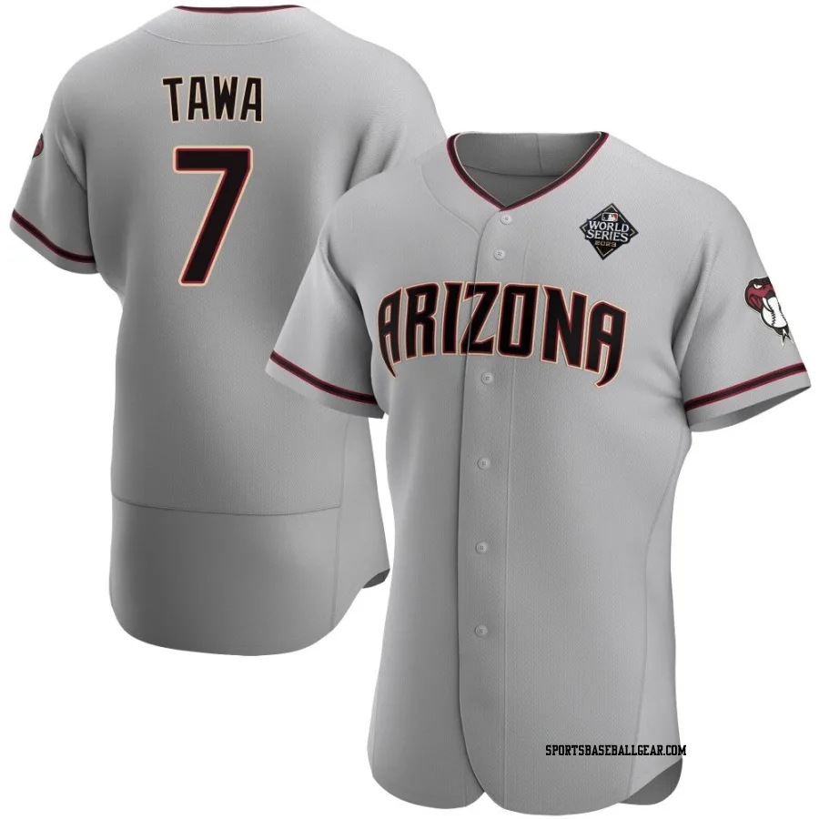 Timothy Tawa Men's Arizona Diamondbacks Gray Authentic Road 2023 World Series Jersey