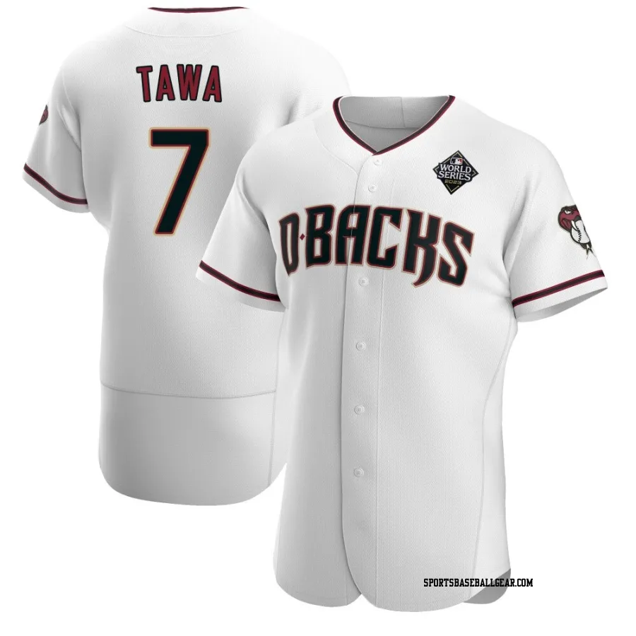 Timothy Tawa Men's Arizona Diamondbacks White Authentic Crimson Home 2023 World Series Jersey