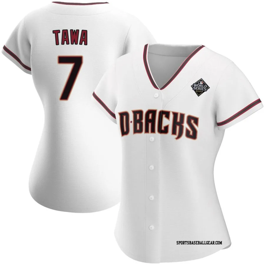 Timothy Tawa Women's Arizona Diamondbacks White Authentic Home 2023 World Series Jersey