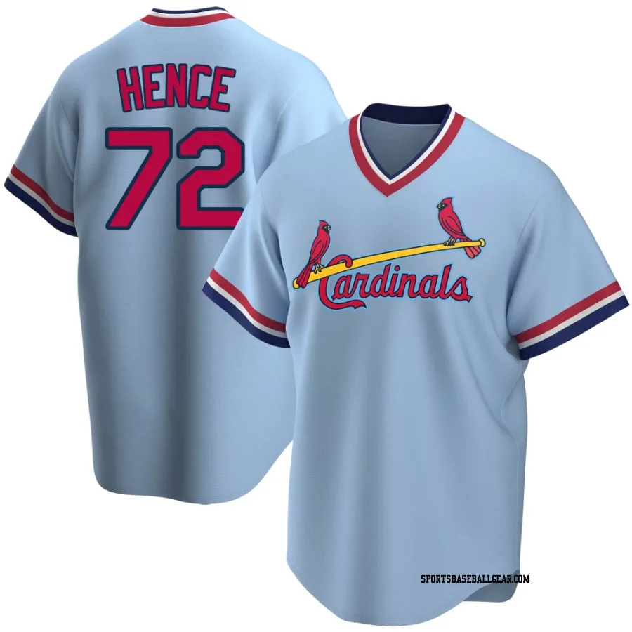 Tink Hence Men's St. Louis Cardinals Light Blue Replica Road Cooperstown Collection Jersey