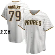 Tirso Ornelas Men's San Diego Padres White/Brown Replica Home Jersey