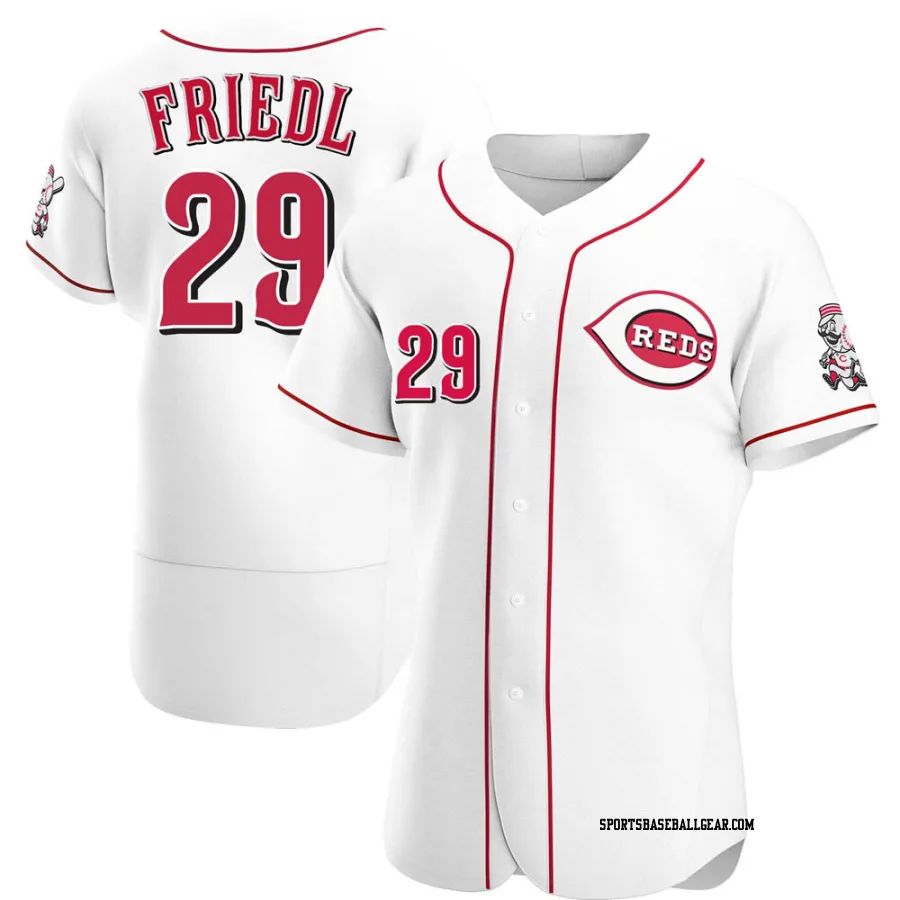 TJ Friedl Men's Cincinnati Reds White Authentic Home Jersey