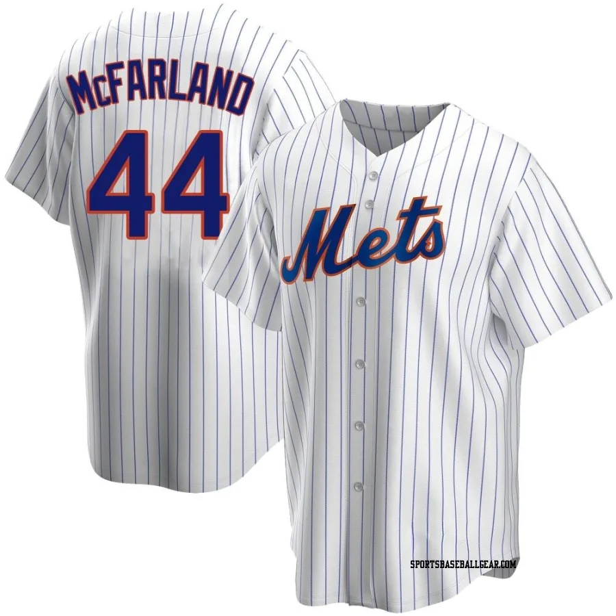 T.J. McFarland Men's New York Mets White Replica Home Jersey