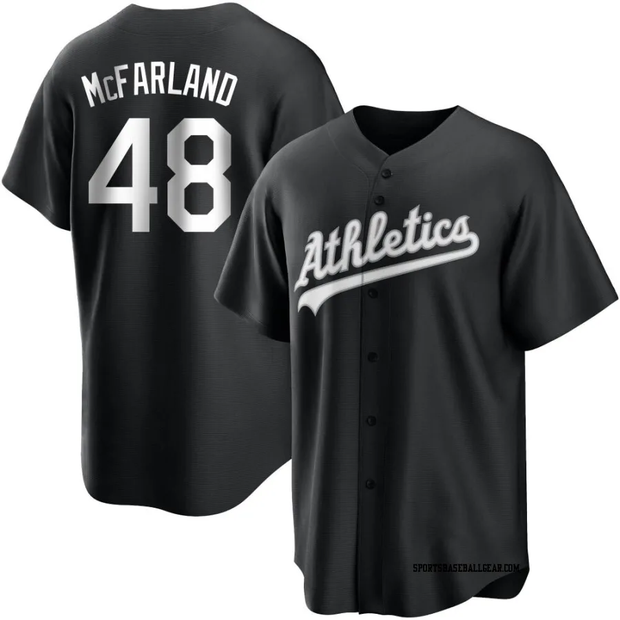 T.J. McFarland Men's Oakland Athletics Black/White Replica Jersey