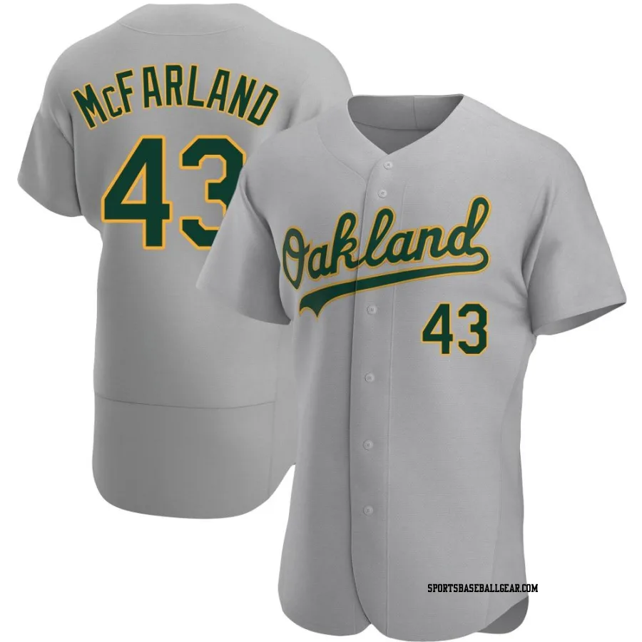 T.J. McFarland Men's Oakland Athletics Gray Authentic Road Jersey