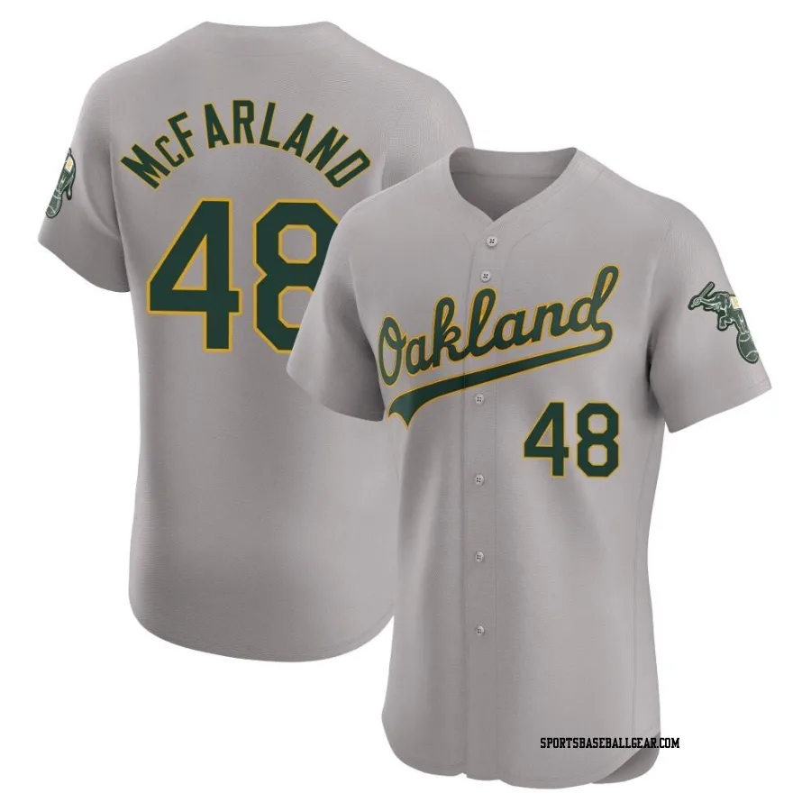 T.J. McFarland Men's Oakland Athletics Gray Elite Road Jersey