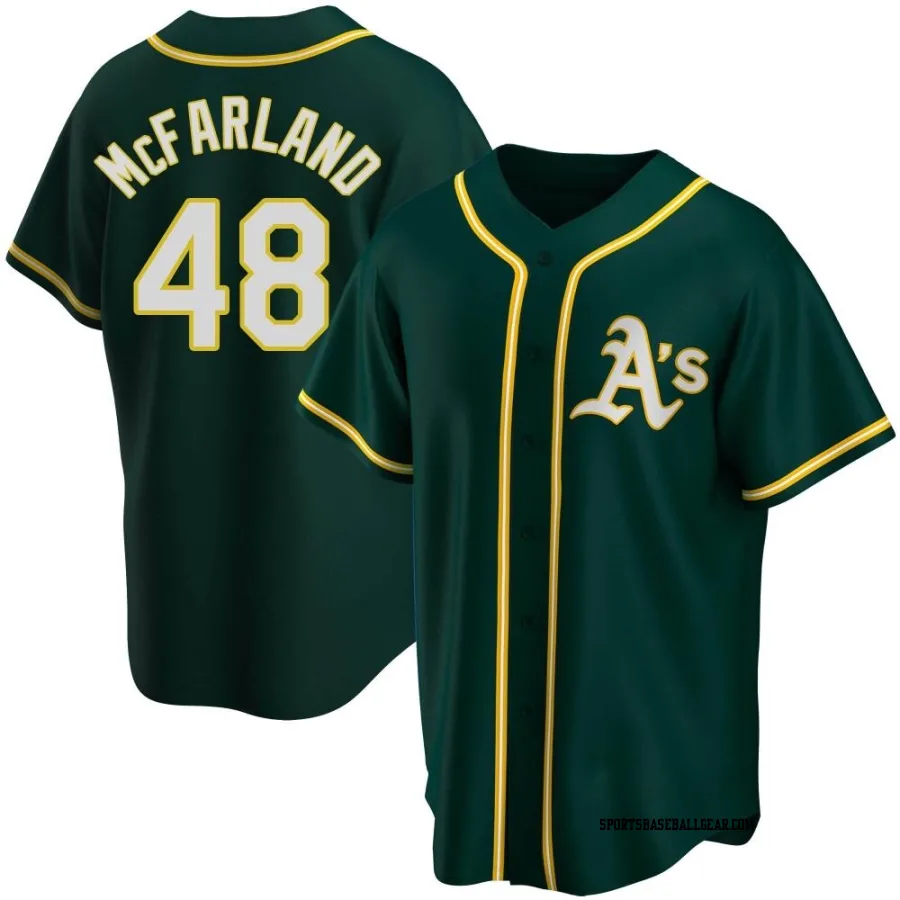 T.J. McFarland Men's Oakland Athletics Green Replica Alternate Jersey