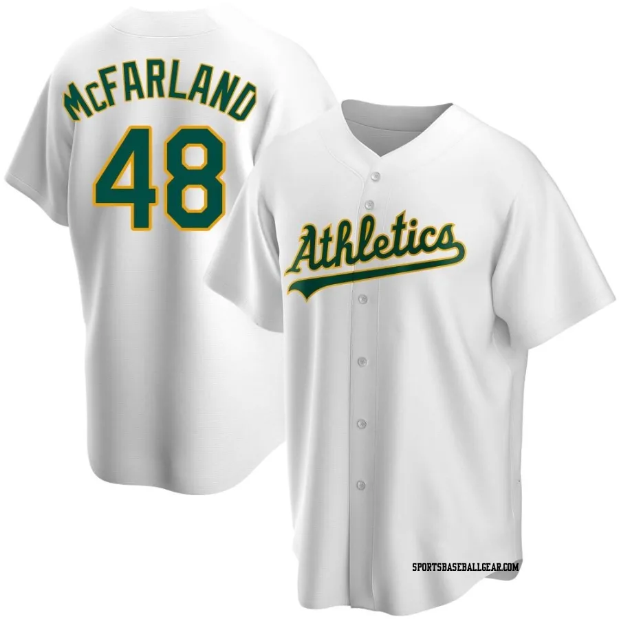 T.J. McFarland Men's Oakland Athletics White Replica Home Jersey