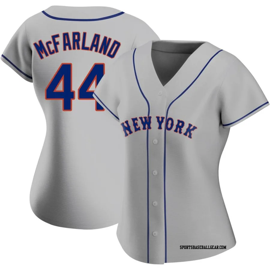 T.J. McFarland Women's New York Mets Gray Replica Road Jersey