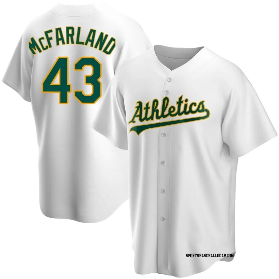 T.J. McFarland Youth Oakland Athletics White Replica Home Jersey