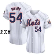 T.j. Rivera Men's New York Mets White Elite T.J. Rivera Home Patch Jersey