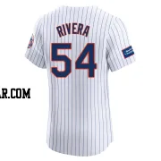 T.j. Rivera Men's New York Mets White Elite T.J. Rivera Home Patch Jersey