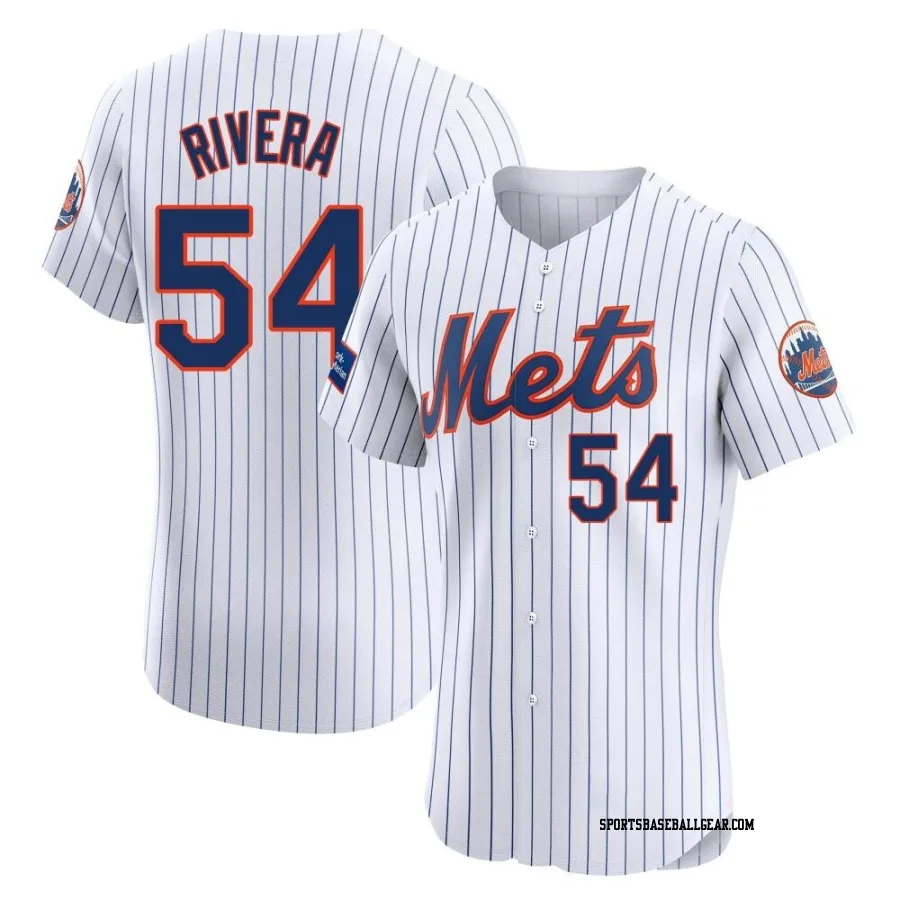 T.j. Rivera Men's New York Mets White Elite T.J. Rivera Home Patch Jersey