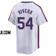 T.j. Rivera Men's New York Mets White Limited T.J. Rivera Cooperstown Collection Jersey