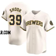 TJ Shook Men's Milwaukee Brewers Cream Limited Home Jersey