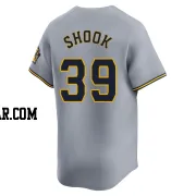 TJ Shook Men's Milwaukee Brewers Gray Limited Away Jersey