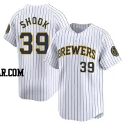 TJ Shook Men's Milwaukee Brewers White Limited Alternate Jersey