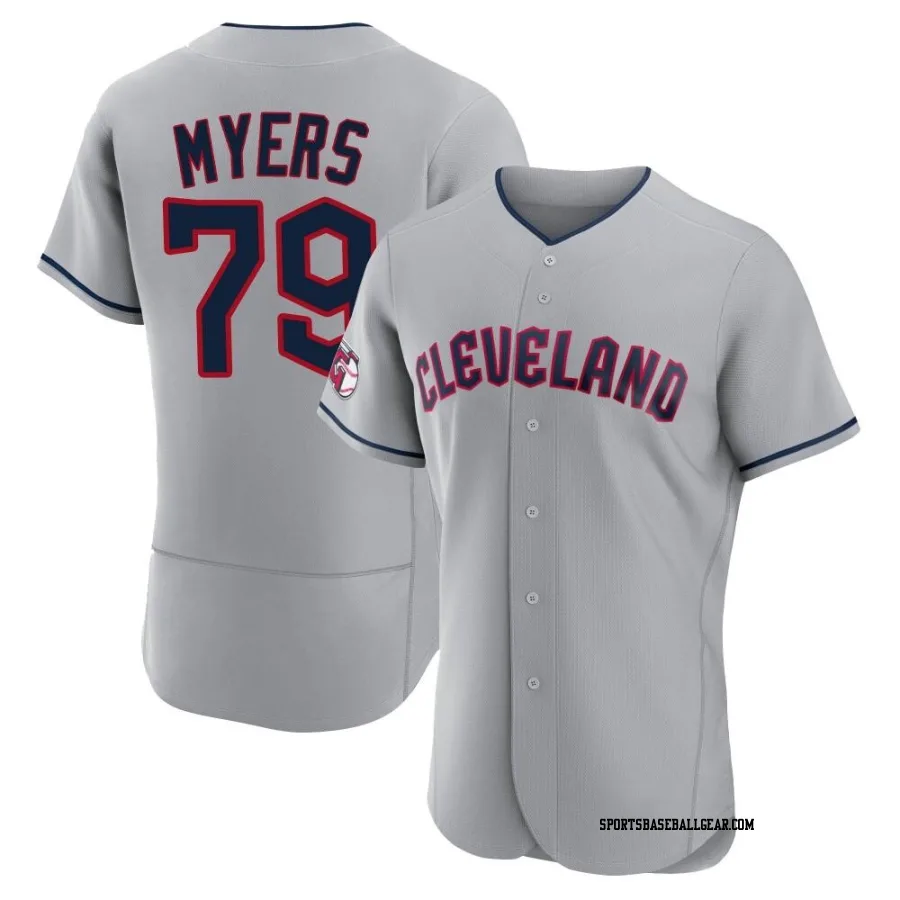 Tobias Myers Men's Cleveland Guardians Gray Authentic Road Jersey