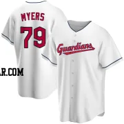 Tobias Myers Men's Cleveland Guardians White Replica Home Jersey