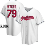 Tobias Myers Youth Cleveland Guardians White Replica Home Jersey