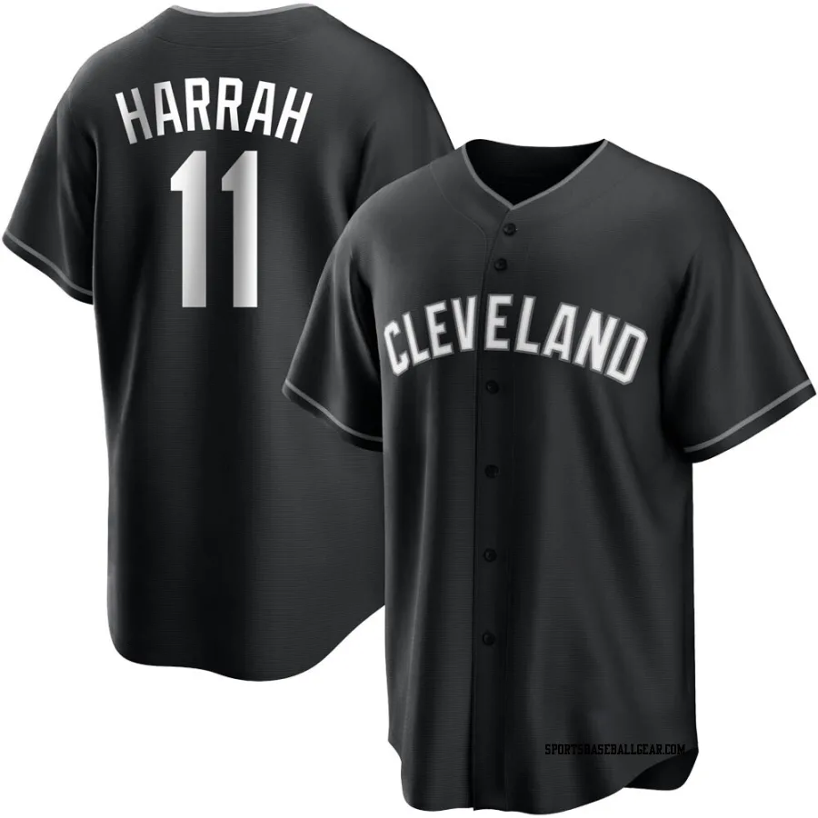 Toby Harrah Men's Cleveland Guardians Black/White Replica Jersey