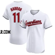 Toby Harrah Men's Cleveland Guardians White Elite Home Jersey