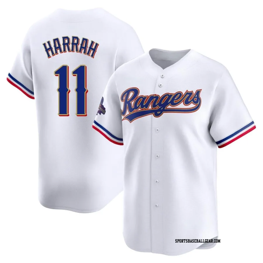 Toby Harrah Men's Texas Rangers Gold Limited White 2024 Collection Jersey