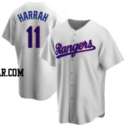 Toby Harrah Men's Texas Rangers White Replica Home Cooperstown Collection Jersey