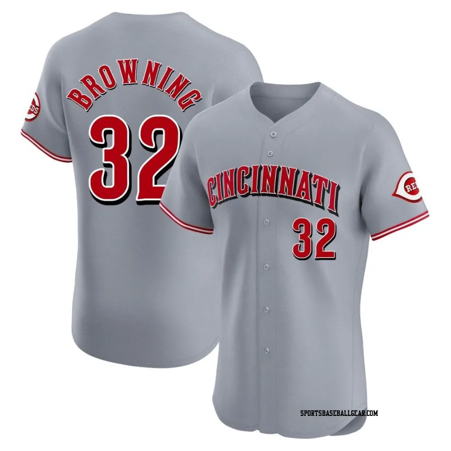 Tom Browning Men's Cincinnati Reds Gray Elite Road Jersey