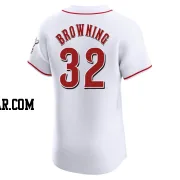 Tom Browning Men's Cincinnati Reds White Elite Home Jersey