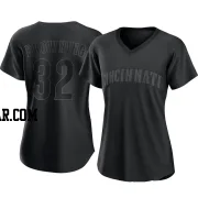 Tom Browning Women's Cincinnati Reds Black Authentic Pitch Fashion Jersey