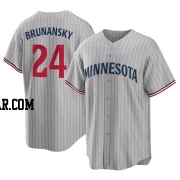 Tom Brunansky Men's Minnesota Twins Gray Replica Road Jersey