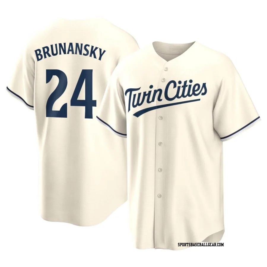 Tom Brunansky Youth Minnesota Twins Cream Replica Alternate Jersey