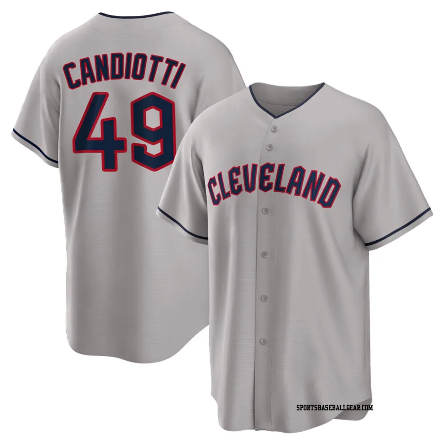 Tom Candiotti Men's Cleveland Guardians Gray Replica Road Jersey